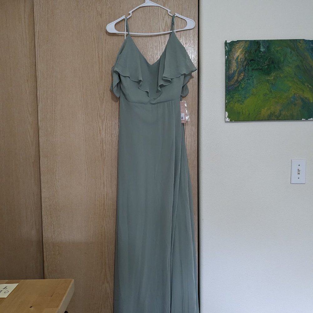 XL Birdy Grey JANE Chiffon Bridesmaid Gown